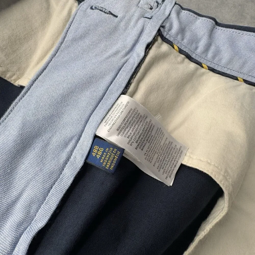 Polo Ralph Lauren Mens 48B Shorts Blue Chino Stretch Cotton Twill Casual Preppy